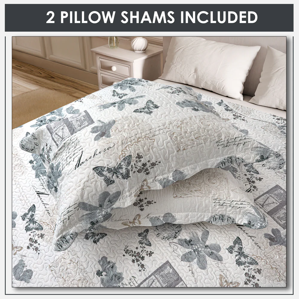 Wordsworth - Quilted Patchwork Bedspread Set - Image 3