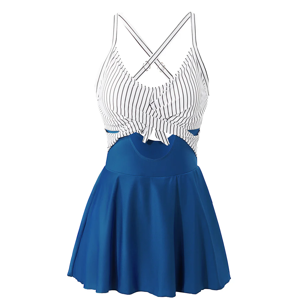 Wrap-Front V-Neck Tummy Control One-Piece Swimsuit - Image 3