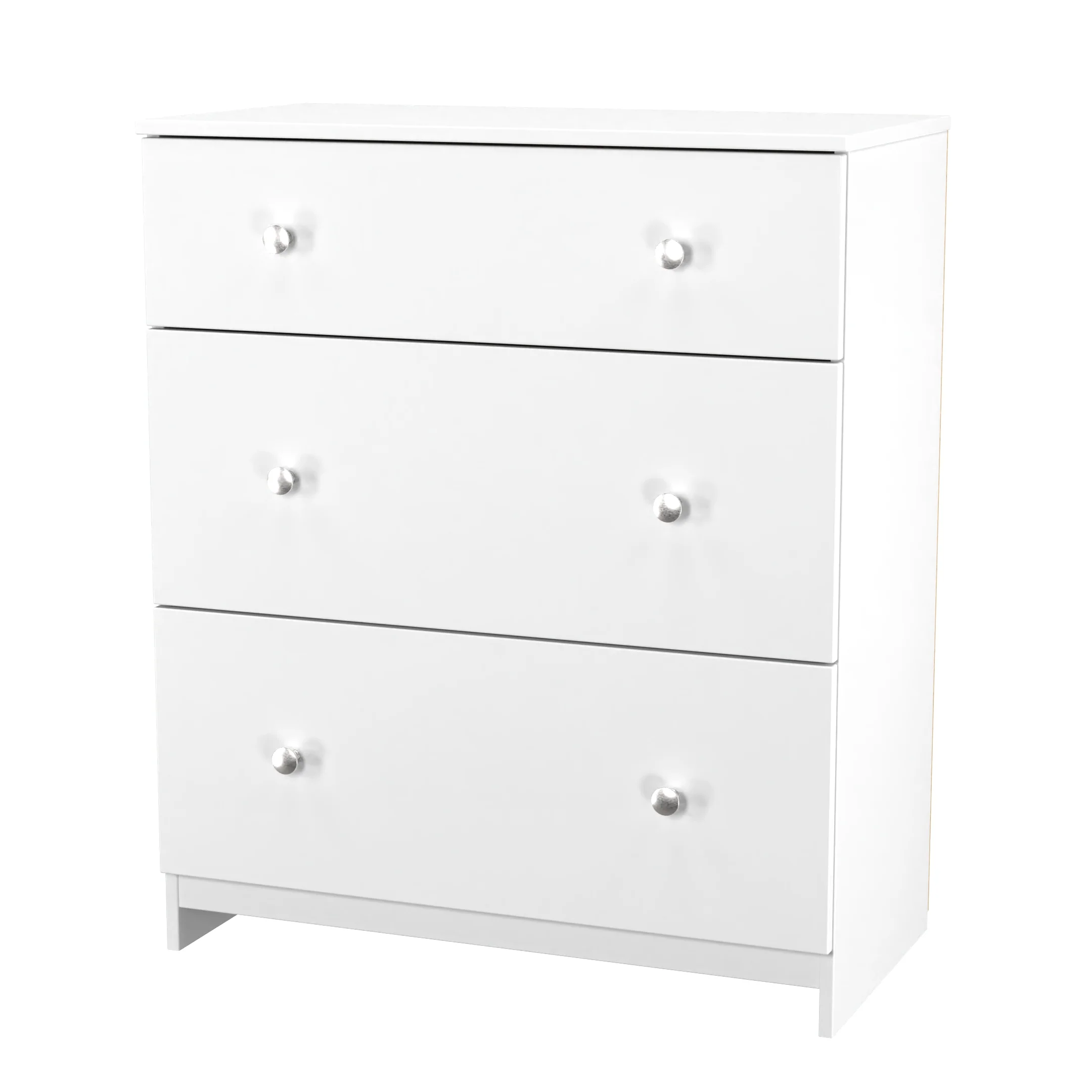 Yarmouth 3 Drawer Deep Chest in White & White Matt - Ready Assembled - Image 3