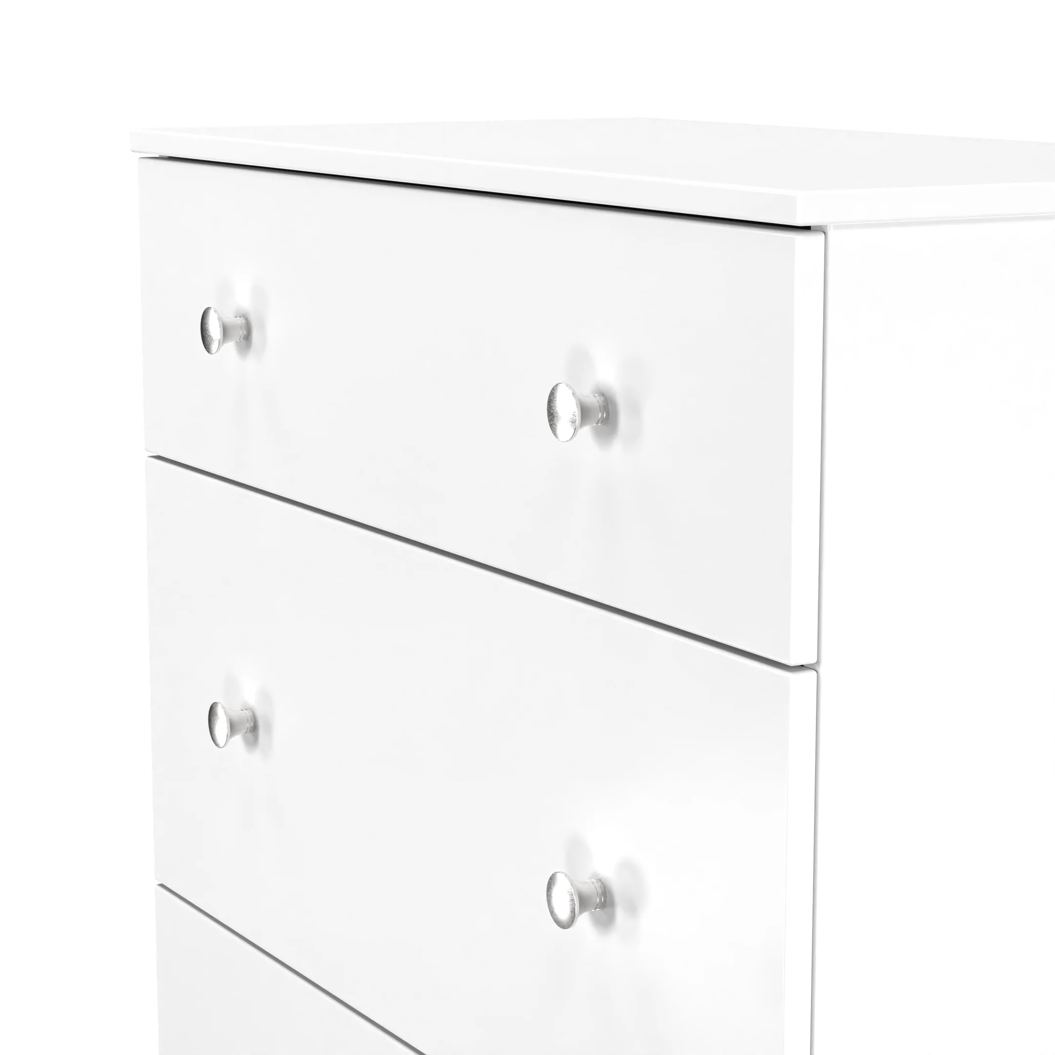 Yarmouth 3 Drawer Deep Chest in White & White Matt - Ready Assembled - Image 4