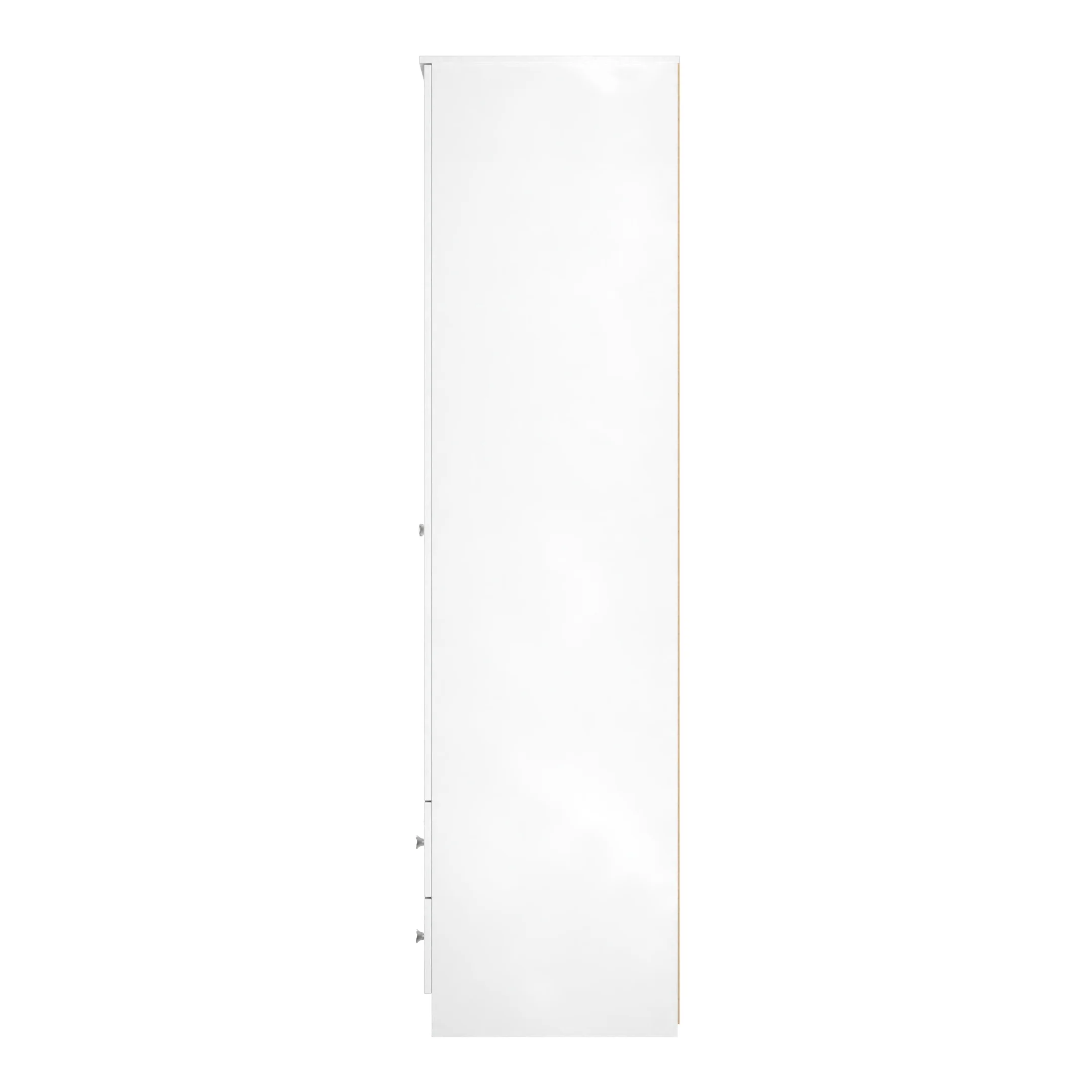 Yarmouth Tall 2 Drawer Wardrobe in White & White Matt - Ready Assembled - Image 2