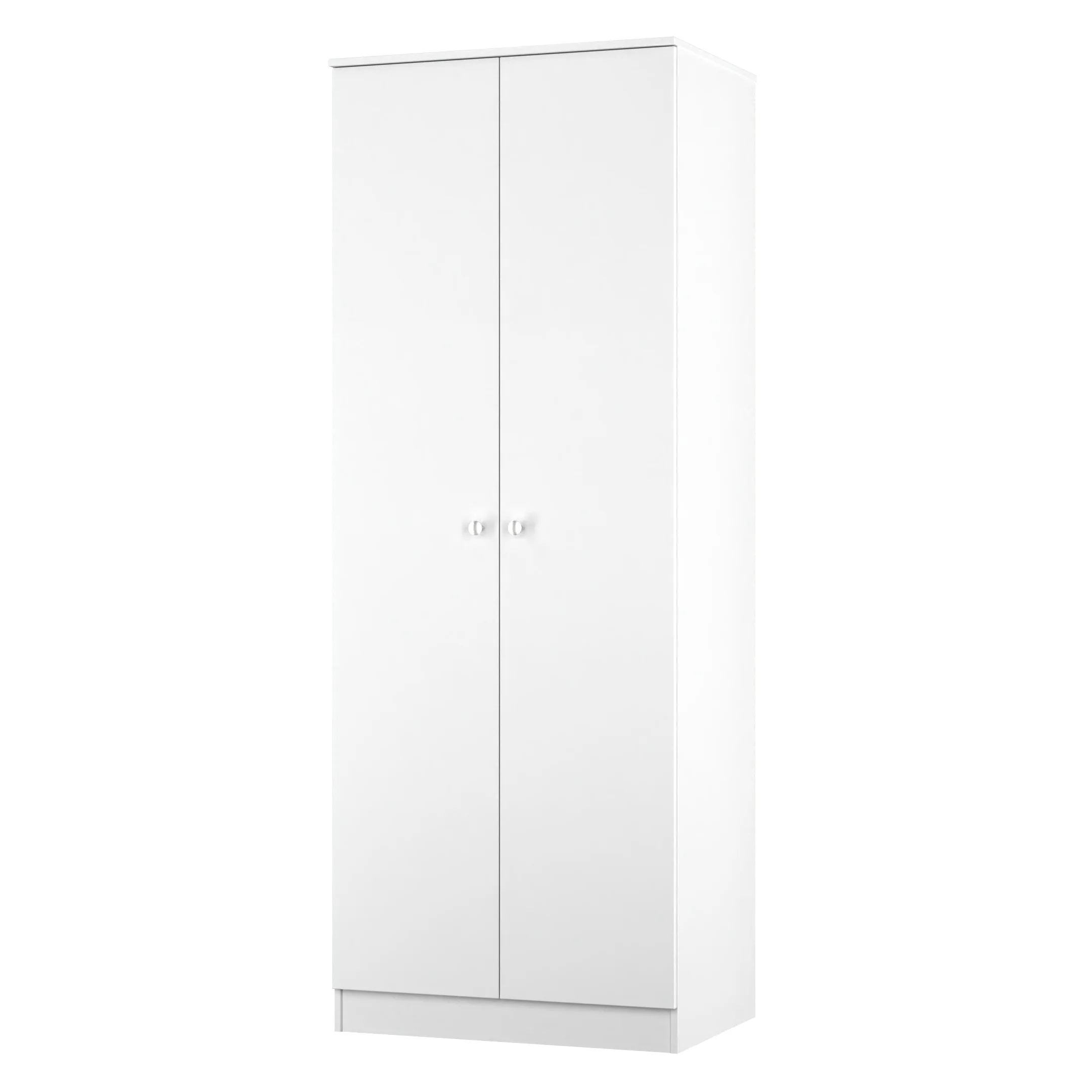 Yarmouth Tall Plain Wardrobe in White & White Matt - Ready Assembled - Image 4