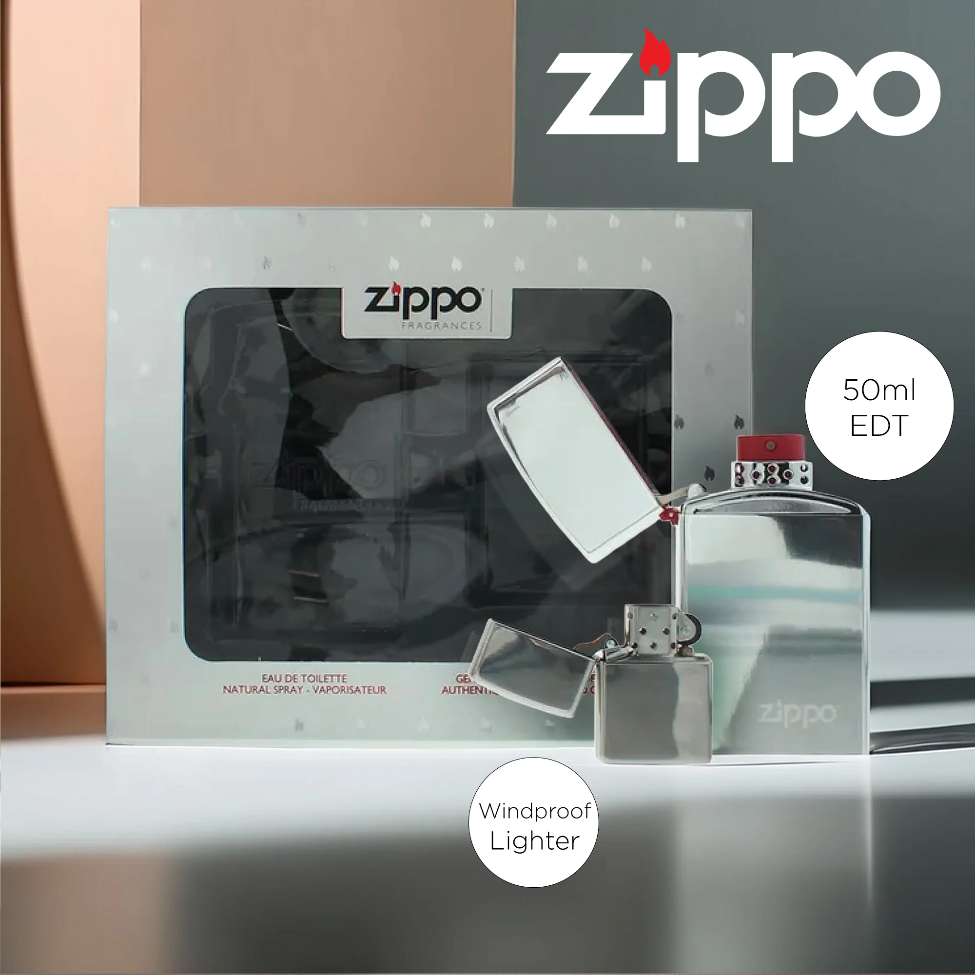 Zippo 2 Piece Gift Set: Eau de Toilette 50ml - Windproof Lighter - Image 6